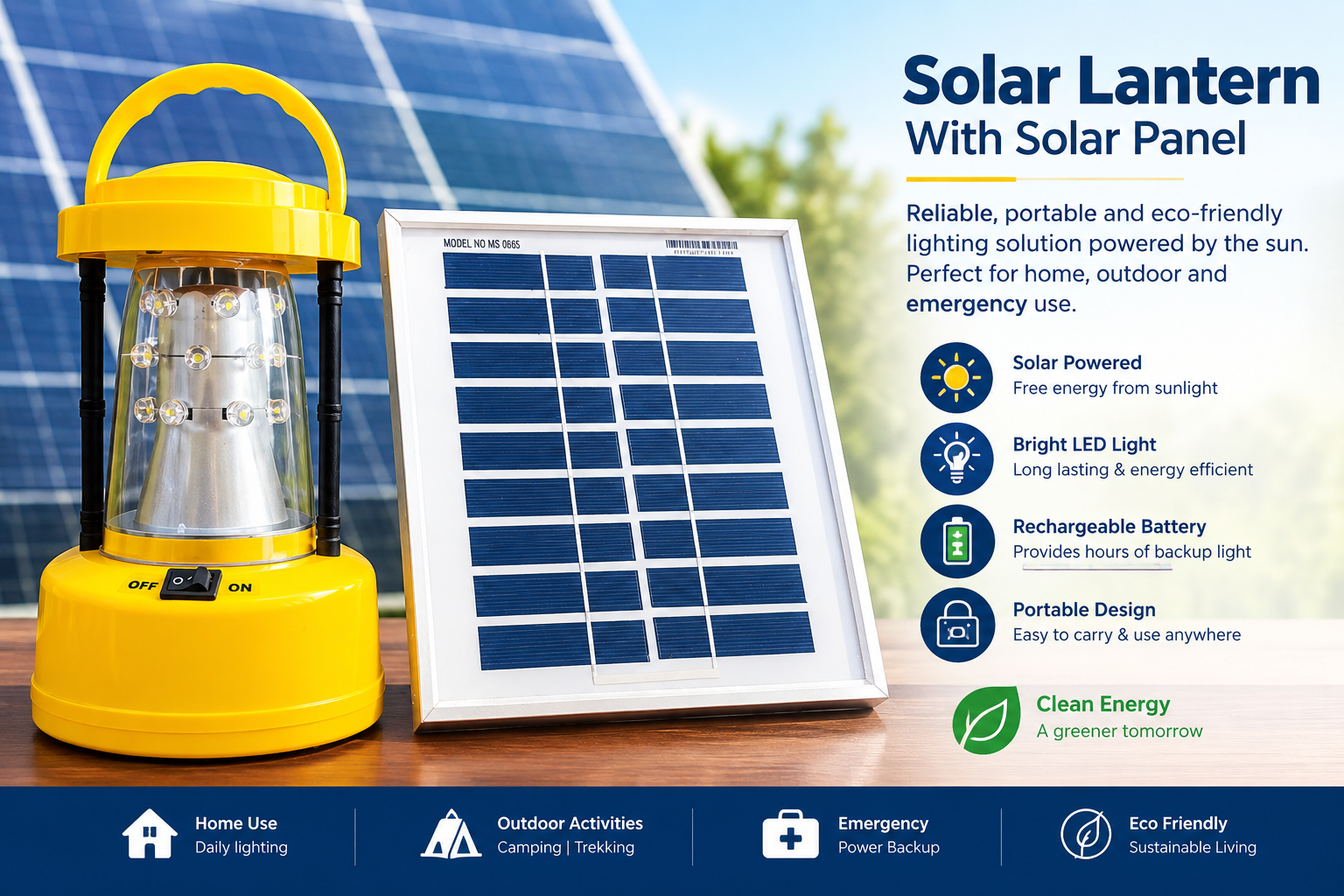 Solar Lantern with Solar Panel